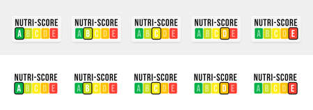 Nutri-Score system in France. Sign health care for packaging. Vector illustrationのイラスト素材