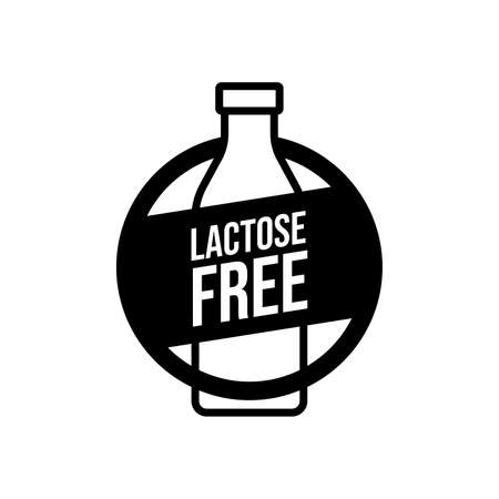 Lactose free icon. Without lactose food symbol design  , menu, product package template. Vector illustration.のイラスト素材