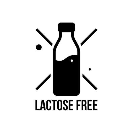 Lactose free icon. Without lactose food symbol design  , menu, product package template. Vector illustration.のイラスト素材