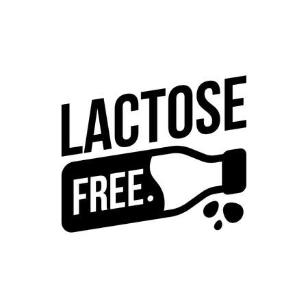 Lactose free icon. Without lactose food symbol design  , menu, product package template. Vector illustration.のイラスト素材