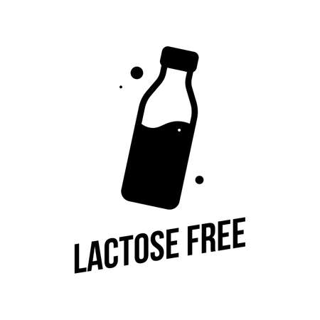 Lactose free icon. Without lactose food symbol design  , menu, product package template. Vector illustration.のイラスト素材