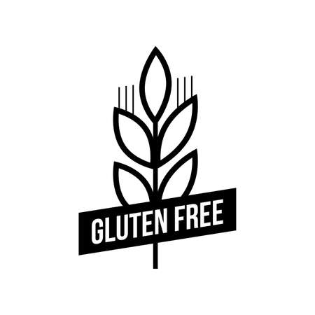 Gluten free seals. Black and white designs, can be used as stamp, seals, badges, for packaging . Vector illustrationのイラスト素材