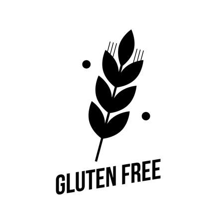 Gluten free seals. Black and white designs, can be used as stamp, seals, badges, for packaging . Vector illustrationのイラスト素材