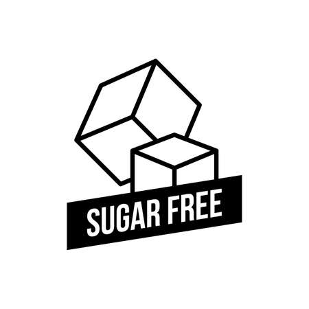Sugar free foods Icon. Black and white designs, can be used as stamps, seals, badges, for packaging etc. Vector illustrationのイラスト素材