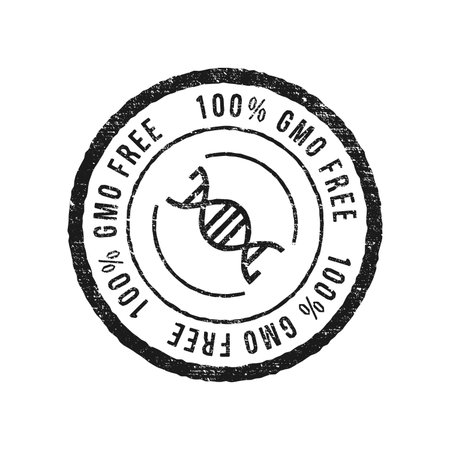 GMO free grunge rubber stamp on white background, Vector illustration.のイラスト素材