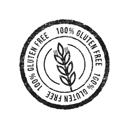 Gluten free grunge rubber stamp on white background, Vector illustration.のイラスト素材