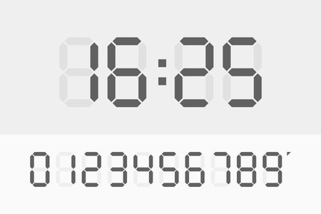 Calculator digital numbers. digital clock numbers set. vector illustrationのイラスト素材