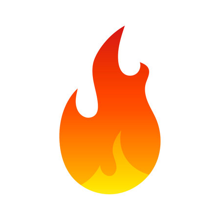 Fire icon vector isolated from background. Color gradient fire icon in modern flat style.のイラスト素材