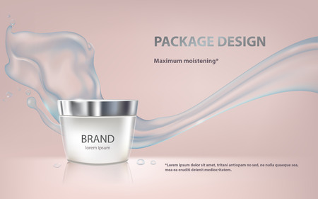 Poster for the promotion of cosmetic moisturizing premium productのイラスト素材