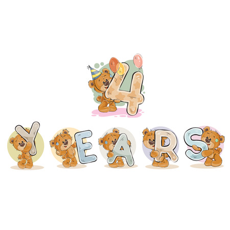 Vector illustration of teddy bears.のイラスト素材
