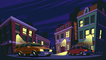 Cartoon illustration of the historic urban area.のイラスト素材