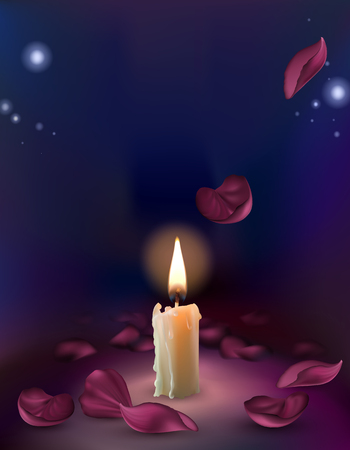 set of realistic white burning candles isolated on a transparent background.のイラスト素材