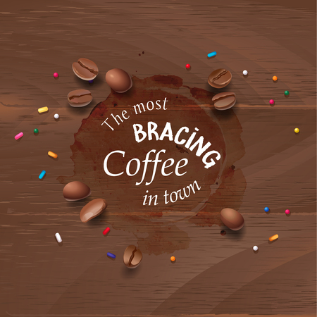 Vector illustration of a coffee stain, streaks.のイラスト素材