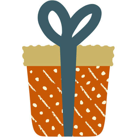 Christmas present vector, gift box package iconのイラスト素材