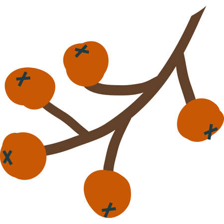 Red christmas berry branch icon mistletoe sprigのイラスト素材