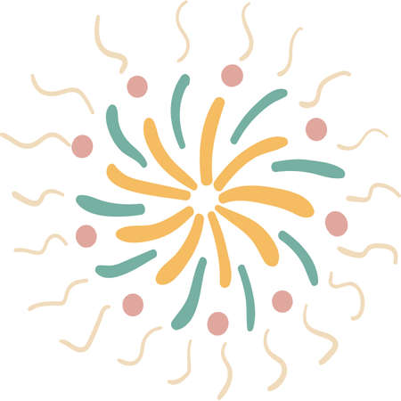 Christmas firework vector icon isolated on whiteのイラスト素材