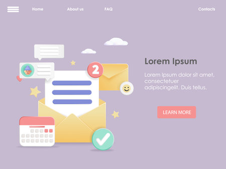 Electronic email message web page vector designのイラスト素材