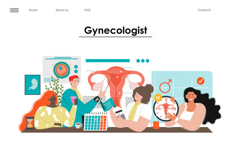 Gynecology and women health service landing pageのイラスト素材