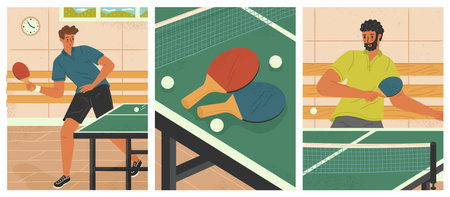 Table tennis sport posters vector set.のイラスト素材
