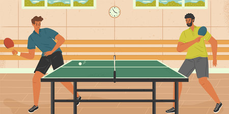 Table tennis sport vector illustration.のイラスト素材