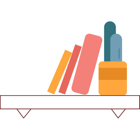 Vector bookshelf icon isolated on white backgroundのイラスト素材