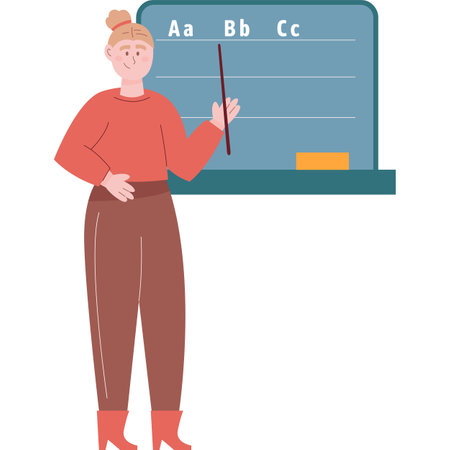 Language lesson icon teacher at blackboard vectorのイラスト素材