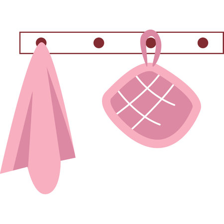 Kitchen towel, potholder on ledge vector iconのイラスト素材