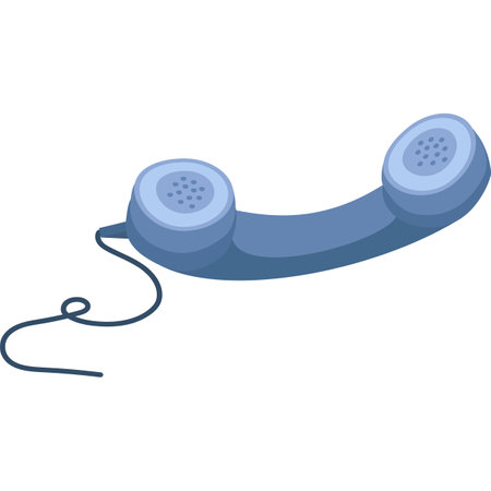 Wire phone handset vector icon isolated on whiteのイラスト素材