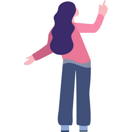 Woman pointing vector female gesture icon on whiteのイラスト素材
