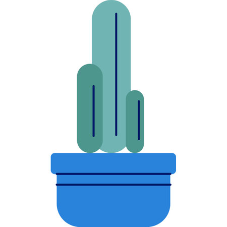 Cactus pot icon flat flower succulent plant vectorのイラスト素材