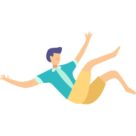 Falling man icon people in accident iconのイラスト素材