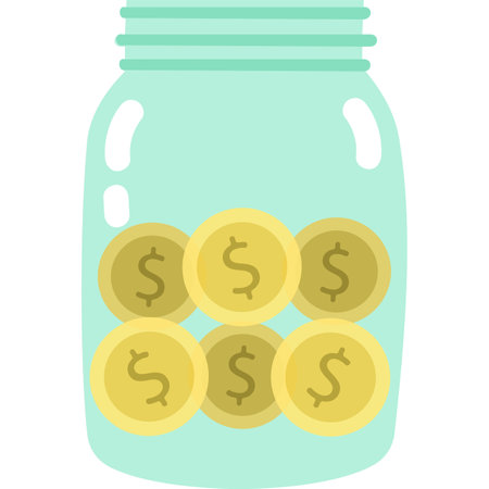 Money jar vector save coin in glass iconのイラスト素材