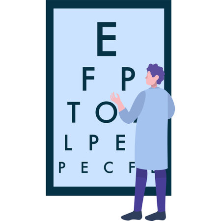 Eye vision icon ophthalmologist does eyesight testのイラスト素材