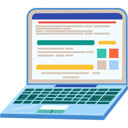 Opened laptop computer screen vector flat iconのイラスト素材