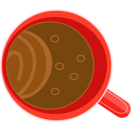 Coffee mug vector isolated cup icon top viewのイラスト素材