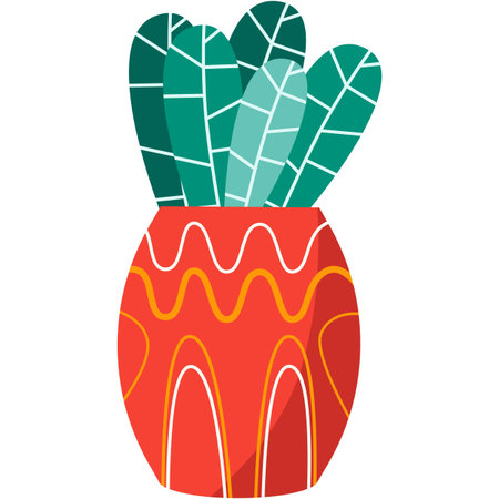 Plant pot vector flat flower icon flowerpot designのイラスト素材