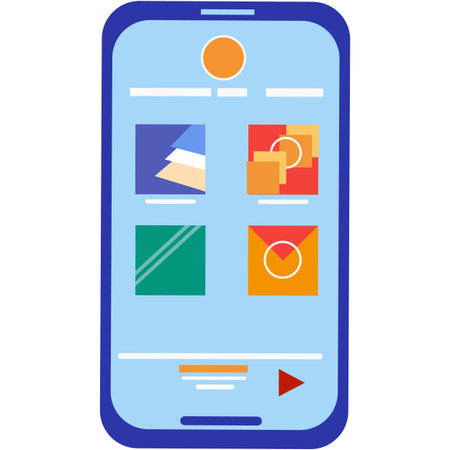 Cartoon mobile phone vector flat icon smatphoneのイラスト素材