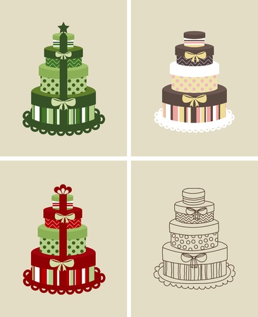Vector illustration of a pile of giftsのイラスト素材