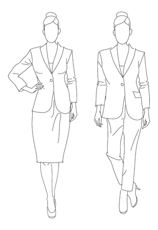 Very cute vector hand drawn Fashion illustration business womenのイラスト素材