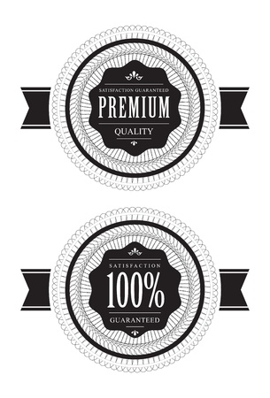 Hight quality vector badges with Guilloche elementのイラスト素材