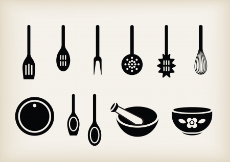 set of kitchen toolsのイラスト素材