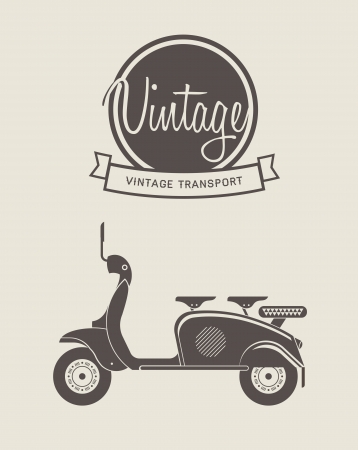 illustration of a stylized vintage motorcycleのイラスト素材
