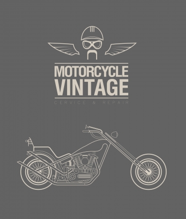 illustration of a stylized vintage motorcycleのイラスト素材