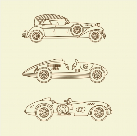 sport vintage racing carsのイラスト素材