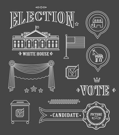 USA election vintage icon set for charts and designsのイラスト素材