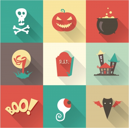 Vector halloween iconsのイラスト素材