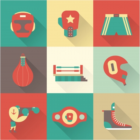 Vector Boxing iconsのイラスト素材
