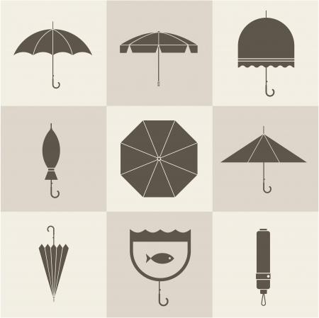 Vector vintage umbrellasのイラスト素材