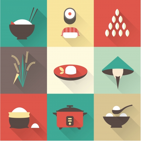 Vector rice iconsのイラスト素材