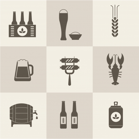 Beer icons set vectorのイラスト素材